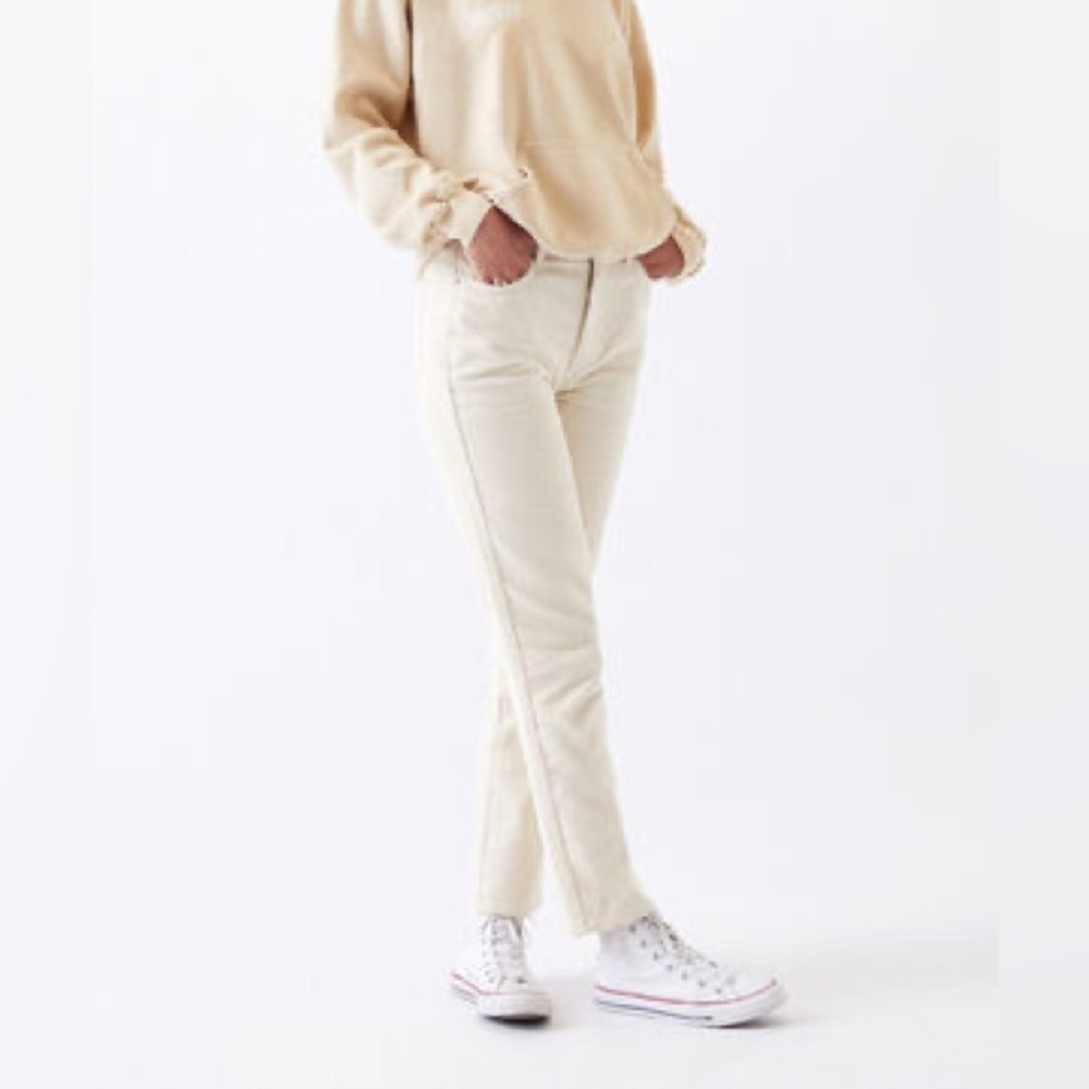 cream, corduroy mom jeans from pacsun